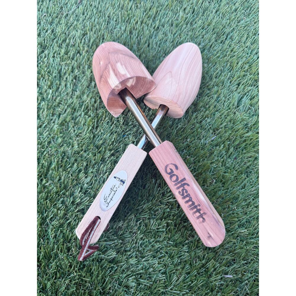 Golfsmith Cedar Wood Adjustable Shoe Trees Mens Shoe Shapers Storage
